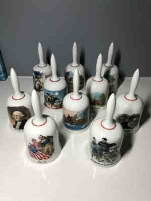  10 Danbury Mint Limited Edition American Bicentennial Bells Collectable Mint