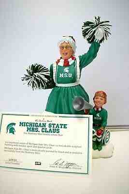 Vintage Danbury Mint MICHIGAN STATE MRS SANTA CLAUS Cheerleader Ltd Ed (820D)