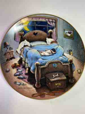 Bed Hog By Gary Patterson The Danbury Mint  Plate #F2740 Patterson Pug