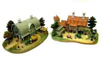 2 Piece Set The Danbury Mint John Deere Country Farm Scenes Houses