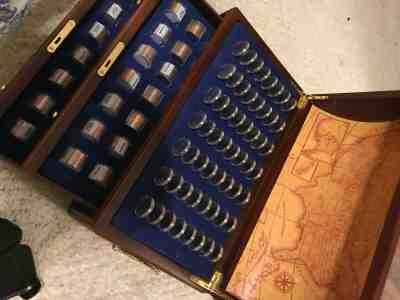 Danbury Mint State Quarter Treasure Chest With 728 Uncirculated Coins,gold qd