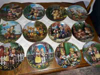 Set of 12 M.J Hummel Danbury Mint Collectable Plates Little Companions 
