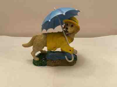Danbury Mint April Golden Retriever Dog Perpetual Calendar Figurine