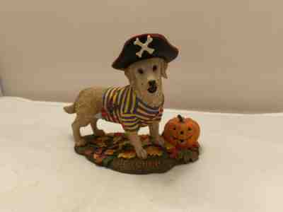 Danbury Mint October Golden Retriever Dog Perpetual Calendar Figurine