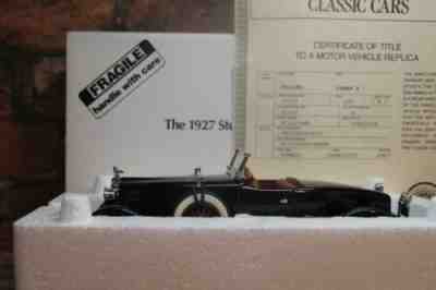 DANBURY MINT 1/24 SCALE 1927 STUTZ BLACK HAWK CONVERTIBLE IN BOX WITH TITLE