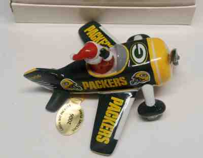 Danbury Mint 2006 Green Bay Packers Santa in a Packer’s Plane Christmas Ornament