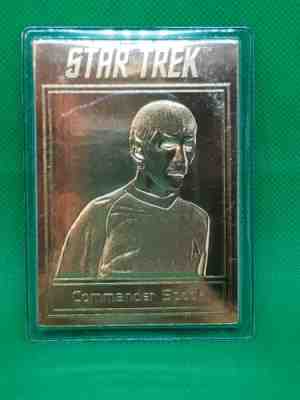 Commander Spock Star Trek 2001 Danbury Mint 22Kt Gold Card