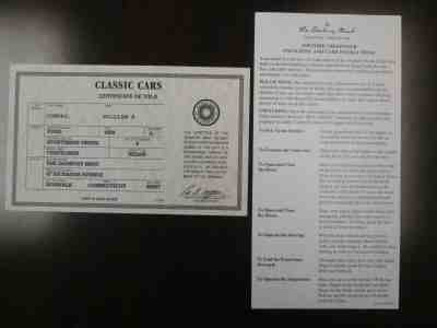 Danbury Mint Paperwork 1950 Ford Crestliner Sedan/Coupe