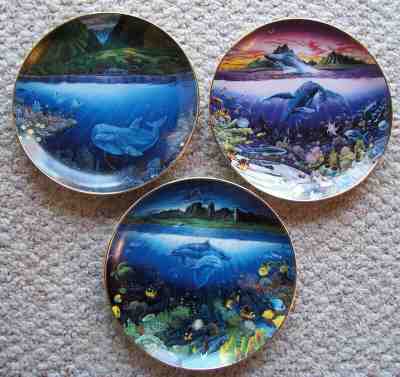 Danbury Mint Underwater Paradise Plate Set Robert Lyn Nelson no Boxes Lot of 3