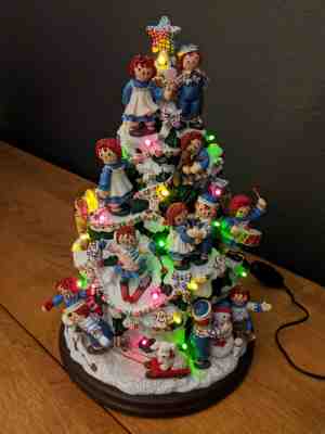 Danbury Mint Raggedy Ann and Andy Lighted Christmas Tree