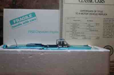 DANBURY MINT 1/24 SCALE 1958 CHEVROLET IMPALA CONVERTIBLE IN BOX WITH TITLE WITH