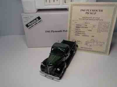 DANBURY MINT 1941 PLYMOUTH 1/2TON PICKUP TRUCK-LOW STARTING BID-USED W/TITLE-BOX