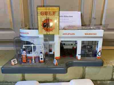 Danbury Mint GULF GAS SERVICE STATION CLOCK  COA