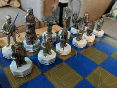 STAR WARS DANBURY MINT CHESS SET 1993 Board, Pieces, original shipping box