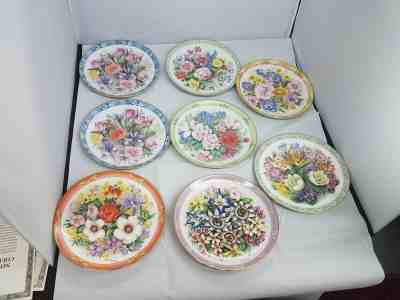 Danbury Mint Eight Bouquets Of The World Collectors Plates by Doug Hague Number