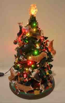 Danbury Mint Corgi Dog Christmas Tree Lighted Figurine Retired RARE