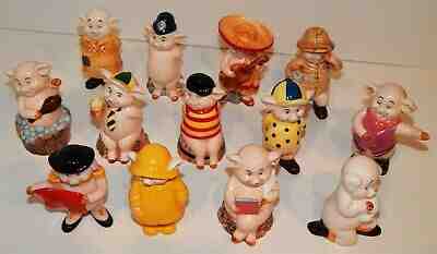 THIRTEEN (13) DIFFERENT “DANBURY MINT” PORCELAIN “PIGGIES”  