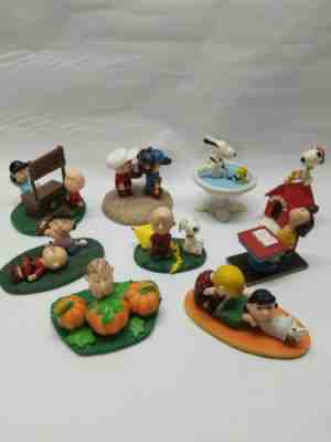 Lot of 9 Peanuts Danbury Mint Figures, 1992-1994, Snoopy, Charlie, Lucy & More