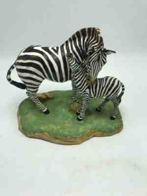 The Danbury Mint By Terry Jones Tender Moments Collection Zebra and Foal 1990 