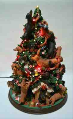 Danbury Mint Dachshund Dog Christmas Tree Lighted Figurine Retired