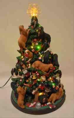 Danbury Mint Cavalier King Charles Spaniel Dog Lighted Christmas Tree VERY RARE