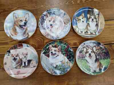 Rick Garland Pembroke Welsh Corgi Danbury Mint Collector Plates - ALL 6!!!
