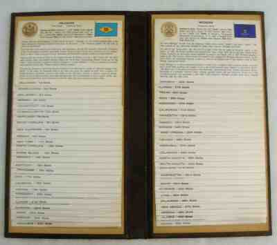 Vintage 1971 complete Danbury Mint Silver Ingot Collection 50 States card folder