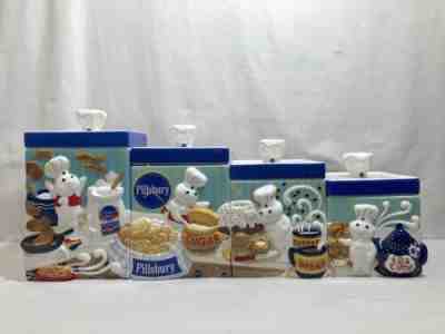 The Danbury Mint Pillsbury Doughboy Canister Set Of 4 Jars Kitchen Canisters