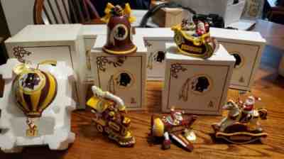 6 pcs Washington Redskins Danbury Mint Ornaments 2003 2004 2005 2006 2007 2008