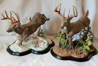 2-Vtage Danbury Mint "Desert Trophy" &"Buck of a Lifetime"-Nick Bibby Sculptures
