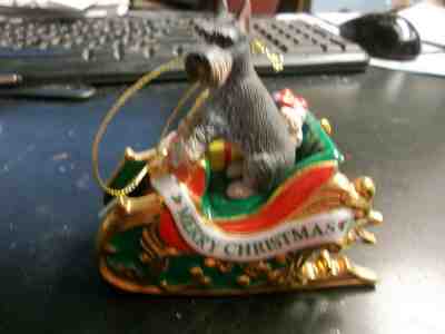 2006 Danbury Mint Schnauzer Dog Christmas Ornament First Annual Santa's Helper 1