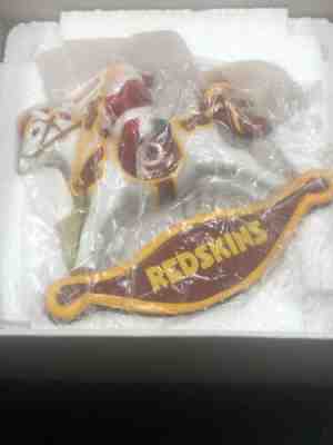 2007 Danbury Mint NFL Washington Redskins Rockin Santa Christmas Ornament BNIB