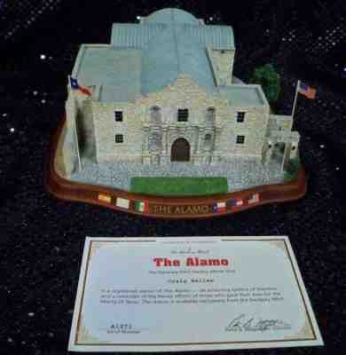 RARE DANBURY MINT ALAMO REPLICA BUILDING SAN ANTONIO TEXAS GREAT CONDITION COA