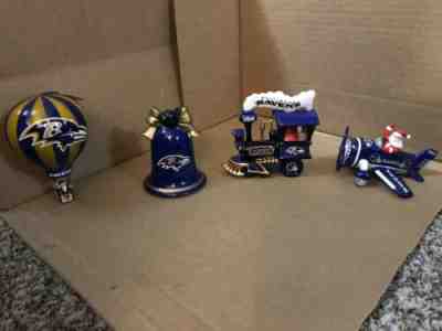 11 Danbury Mint Baltimore Ravens Ornaments NIB