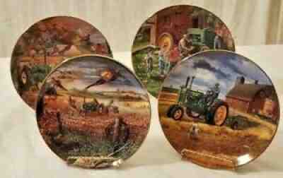 Vintage Lot of 4 John Deere Life On The Farm Collector Plates FREE SHIPPING GIFT