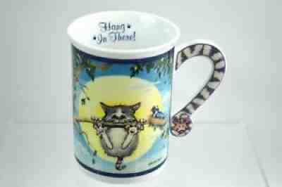 NEW Gary Patterson COMICAL CATS Porcelain CAT Mug Cup HANG IN THERE Danbury Mint