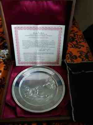The Danbury Mint 1974 Currier & Ives Sterling Silver Plate Creation of Adam