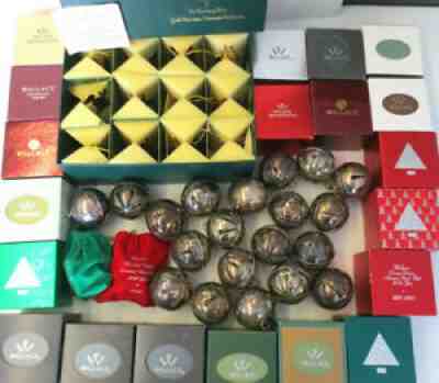 VTG Estate Lot-42PCS WALLACE SP SLEIGH BELLS 1972-2015 Plus Danbury Mint W/Box