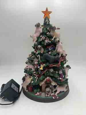 RARE Pug Dog Danbury Mint Christmas Tree Lighted Retired Collectible