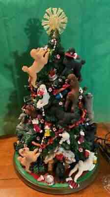 Danbury Mint POODLE DOG LIGHTED CHRISTMAS TREE Large Figure COLLECTIBLE Light up