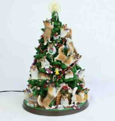 Sheltie Light Up Christmas Tree Shetland Sheepdog Danbury Mint Rare Retired