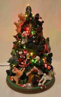 Danbury Mint Poodle Dog Christmas Tree Lighted Figurine Retired