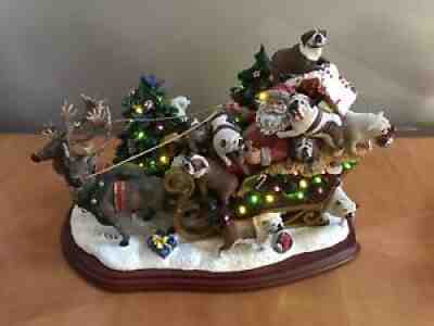 Danbury mint Light Up bulldog on Santaâ??s Sleigh