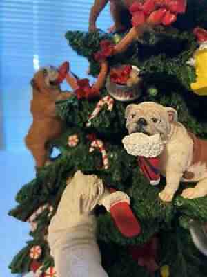 Danbury Mint Bulldog Lighted Christmas Tree Retired VERY RARE HTF