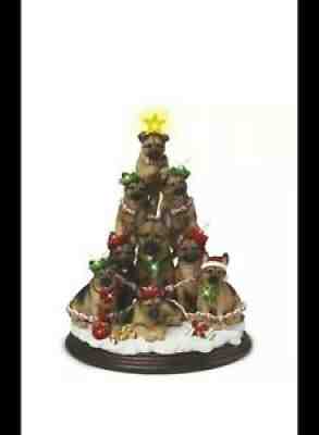 Danbury Mint German Shepherd Family Christmas Tree. Lights up. Very Nice