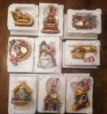 Danbury Mint Washington Redskins Holiday Christmas Ornament Lot - 2008 - 2016