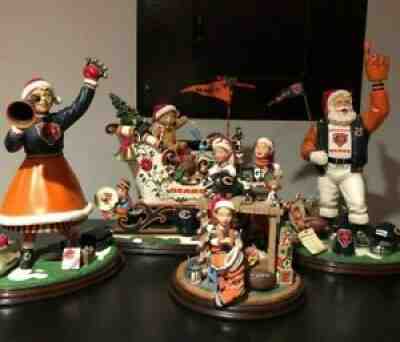 CHICAGO BEARS CHRISTMAS COLLECTION BY DANBURY MINT PRE-OWNED 4 PIECES