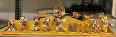 Danbury Mint Disney Washington Redskins NFL With Shelf 9 Pieces EUC