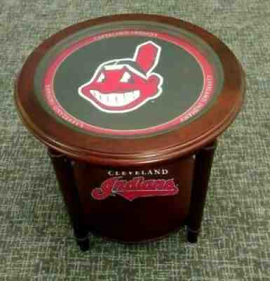 Cleveland Indians MLB Rare DANBURY MINT Chief Wahoo Logo Collectable End Table