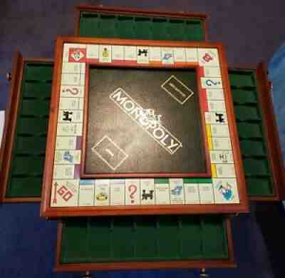 Danbury Mint Wooden Monopoly Set 2006 NEVER USED